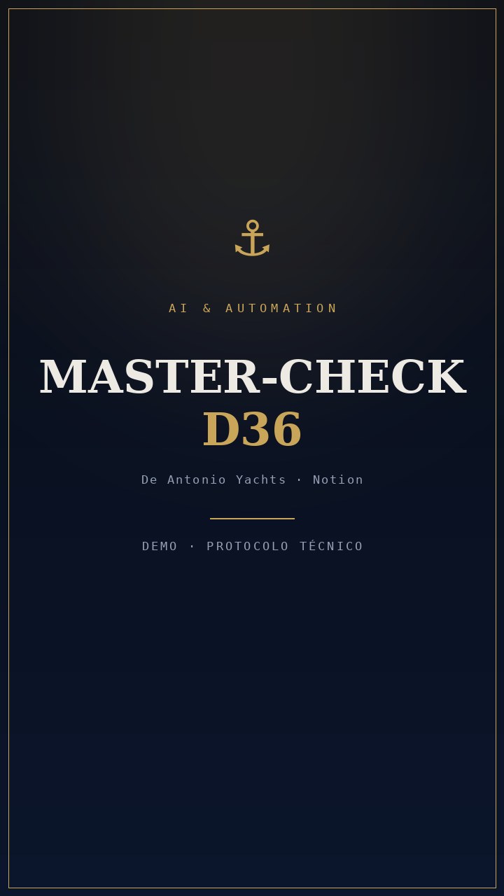 Master-Check D36 — demo del protocolo técnico